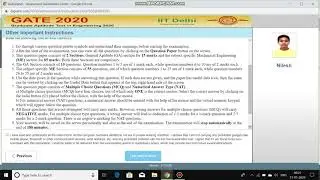 GATE 2020 OFFICIAL TEST BY IIT DELHI