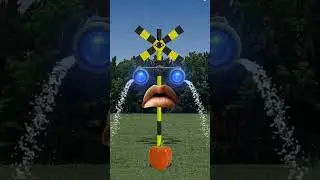Capsicum 🫑 with railroad crossing signal 🚦 #shorts #trending #railroad