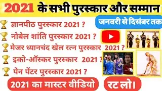 पुरस्कार 2021 | Puraskar Vijeta Samman 2021 | Important Awards 2021 | Current affairs 2021 |