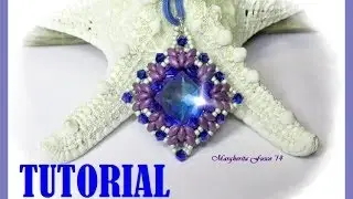 Tutorial ciondolo con perline superduo e swarovski. Giuliana pendant