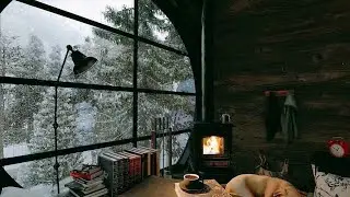 Hiding from the Blizzard - Finding Tranquility in a Forest Hideaway During the Storm