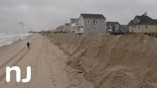 Beach erosion damage from nor'easter at the Jersey Shore
