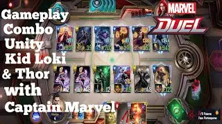 Marvel Duel | Gameplay Meta Combo Captain Marvel with Unity Kid Loki