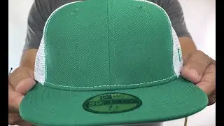 New Era MESH-BACK 59FIFTY-BLANK Kelly-White Fitted Hat