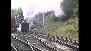 BR 2-6-4T 42085 and Furness Rly 20 at the Lakeside & Haverthwaite Rly in August 2000
