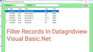 VB.Net Filter Records of Datagridview With TextBox and ComboBox | SQL server DB | Visual Basic.Net