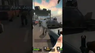 coach gets charged off the parish bridge #l4d #gaming
