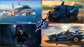 Shark plane vs Shark track vs Shark Wednesday vs Shark car #brainrot #viral #coffindance #viralvideo