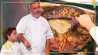 El cochinillo marino y los otros dos incre&iacute;bles platos de &Aacute;ngel Le&oacute;n y su hijo | MasterChef Junior11