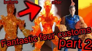 I created the BEST human torch figure! fantastic four customs part 2