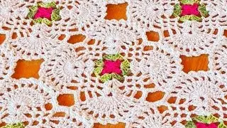 مفرش كروشيه /  crochet rectangle table runner with granny square