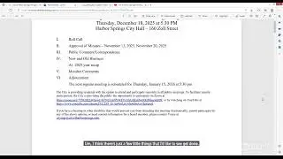 City of Harbor Springs Planning Commission 12 - 18 - 2025