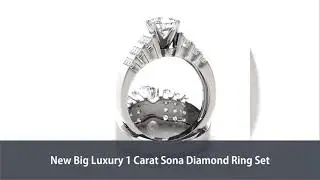 New Big Luxury 1 Carat Sona Diamond Ring Set