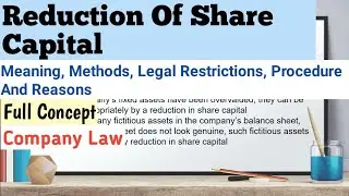 Alteration and reduction of share capital | Reduction of share capital corporate law | Bcom 2nd year