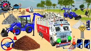 Live Indian Truck Stuck on sea and Tractor and Thar Dj Rescued the truck DJ from sea #tractor #05