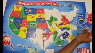 50 states of America puzzle, USA floor map puzzle