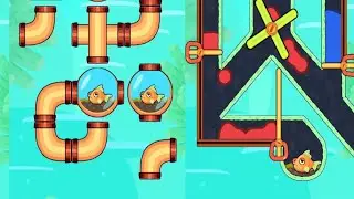 save the fish pull the pin fish rescue game hard level gameplay #fishdom #shorts