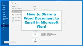 How to Share a  Word Document to Email in Microsoft Word