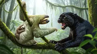 Wildlife Amazon Jungle | the silent survival of a sloth mother and her curious children