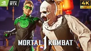 Green Lantern Vs Art The Clown Hardest Fight | Mortal Kombat 1