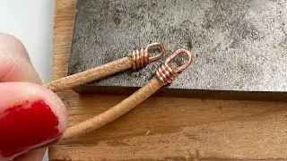 How to wire wrap a leather metal connector for necklace or bracelet with copper wire