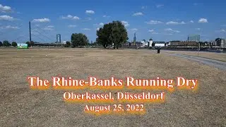The Rhine Banks Running Dry - Oberkassel, D&uuml;sseldorf August 25, 2022