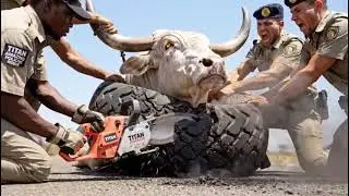 Heroic Rescue Team Saves Cow Trapped in Giant Tire | Emotional Animal Rescue Caught on Camera 