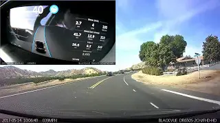 Curve at 40mph  Tesla Enhanced Autopilot AP2 V 8.1 (17.17.4)