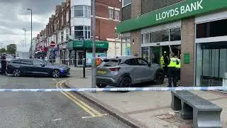 Lloyds Bank car crash - Erdington High Street
