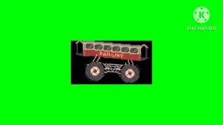 Monster Incline Railway Car Green Screen
