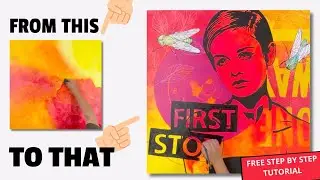Twiggy Portrait &ndash; acrylic painting tutorial for beginners