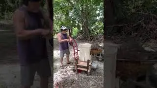 Home made leaf mulcher trial test 🌿🌴