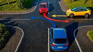 Which car passes the intersection first? Most people get this intersection order WRONG