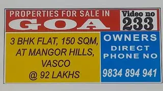 3 BHK FLAT FOR SALE AT VASCO GOA 