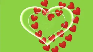 Hearts Transition animation effects green screen HD video