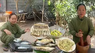 Cooking , Grilled Fish with Tomato  Salad & Crispy Fried Fish mango salad | Authentic Khmer Recipes