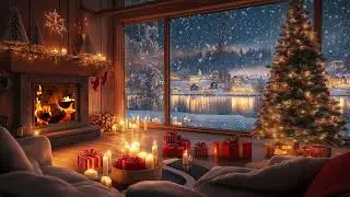 🌬️ Blizzard Night Cabin | Warm Fire & Snow Outside 3 Hours | Better Sleep Stress Relief Meditation