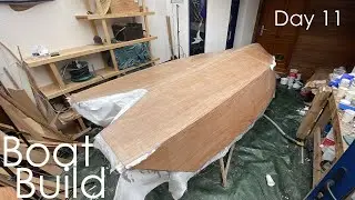 Sanding and fairing the Hull - Building a plywood boat LIVE - DAY 11