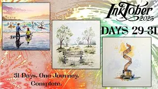 Inktober 2025 — Days 29–31 | Lessons, Silence & The Final Award | Watercolor Journey