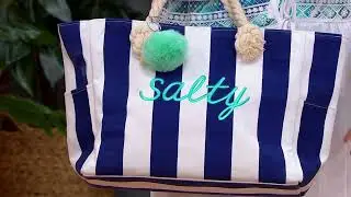Belle Beach by Kim Gravel Seaside Cabana Stripe Beach Bag on QVC