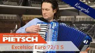 Akkordeon - Excelsior Euro 72 3 S in Blau - Klangprobe