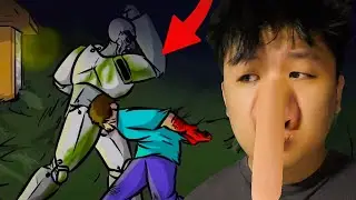 AKU REACTION ANIMASI MINECRAFT TENTANG POV SEORANG VILLAGER!! Minecraft: A Villager's Night