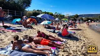 Summer Beach Calm Walking on the French Riviera 🇫🇷🌊 | 4K 60FPS | Soft Sea Waves