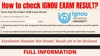 How to check IGNOU exam result || IGNOU FEB 2021 EXAM RESULT New Students Result Declare||