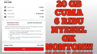 PAKET INTERNET MURAH TELKOMSEL 20 GB CUMA 6 RIBU | KUOTA MURAH