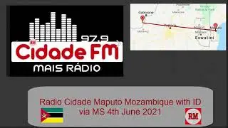 97.9 Radio Cidade Maputo Mozambique with ID via MS 4th June 2021