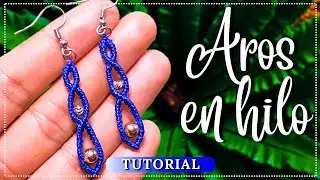 ARETES CON MOSTACILLAS | Como hacer aretes en MACRAME | Aros faciles y rapidos para tejer 