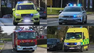 [Dagcompilatie!] Brandweer, MUG, Politie en Ziekenwagens met spoed in Eigenbrakel/Braine-l'Alleud