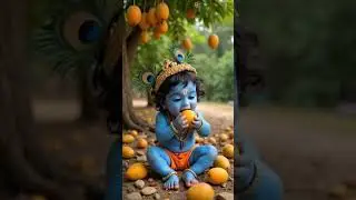 Krishna & mango #cartoon #animation #funny #trending #krishna #kanah #radhakrishna #mango #fruit