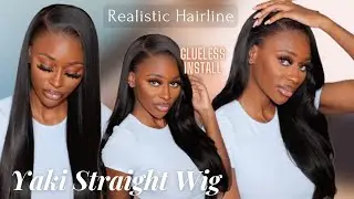 REALISTIC HAIRLINE!! Glueless Yaki Straight Wig | Mimics Natural & Relaxed Hair | OMGHerHair